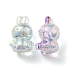 UV Plating Rainbow Iridescent Transparent Acrylic Bubble Beads OACR-C007-02-2