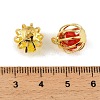 Brass Glass Bead Cage Pendants KK-T080-30G-M-3