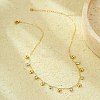 304 Stainless Steel Clear Cubic Zirconia Flat Round & Shell Shaped Bib Necklaces for Women NJEW-U031-08G-02-1