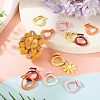 10Pcs 5 Colors Alloy Spring Gate Rings FIND-TA0008-59B-7