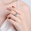 Rhodium Plated 925 Sterling Silver Pave 8.2x4.9mm Moissanite Finger Rings WG3C802-11-4