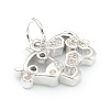 Brass Clear Cubic Zirconia Charms ZIRC-B010-22-4