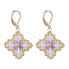 Handmade Glass Seed Beads Flower Leverback Earrings EJEW-MZ00578-02-2