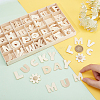 Unfinished Wood Alphabet & Flower Puzzles DIY-WH0366-07-4