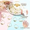 Natural Freshwater Pearl & 304 Stainless Steel Bead Finger Rings RJEW-FS00001-20-2