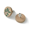Poplar Wood Stud Earrings EJEW-G376-01C-2