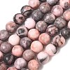Natural Pink Zebra Jasper Beads Strands G-P231-01-8mm-2