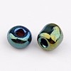 8/0 Electroplated Iris Round Glass Seed Beads X-SEED-A009-3mm-604-2
