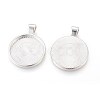 Metal Alloy Pendant Cabochon Settings X-PALLOY-A15654-S-2