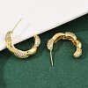 Brass Micro Pave Clear Cubic Zirconia Twist Stud Earrings EJEW-L275-16G-02-3
