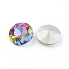 Pointed Back & Back Plated Glass Rhinestone Cabochons X-RGLA-J012-8mm-001VO-2