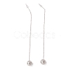 Tarnish Resistant Long Chain with Round Ball Dangle Stud Earrings EJEW-A067-13P-4