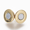 Brass Micro Pave Cubic Zirconia Magnetic Clasps with Loops ZIRC-L082-B-01-G-2