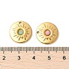 Natural Mixed Stone Flat Round Charms STAS-F312-14G-3