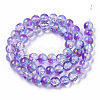 Transparent Spray Painted Crackle Glass Bead Strands X-GLAA-N035-03C-A03-2