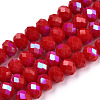 Electroplate Opaque Solid Color Glass Beads Strands X-EGLA-A034-P3mm-L21-1
