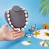 Natural Cowrie Shell Beaded Necklace for Women NJEW-UN0001-40-3