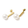 Ion Plating(IP) Stainless Steel Inlay Rhinestone & Imitation Pearl Stud Earrings for Women EJEW-M024-02G-2
