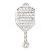 Brass Micro Pave Clear Cubic Zirconia Connector Charms KK-P288-01P-1