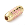 Eco-Friendly Brass Enamel Beads KK-C220-06G-03-3