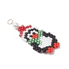 Christmas Glass Seed Beaded Penguin Pendants PALLOY-MZ01044-02-3