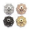 Multi-Petal Brass Micro Pave Cubic Zirconia Bead Caps ZIRC-F088-038-M-1
