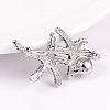 Alloy Rhinestone Starfish/Sea Stars Safety Brooches JEWB-L004-06P-2