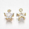 Brass Cubic Zirconia Charms KK-S348-322-2