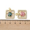 Brass Micro Pave Clear Cubic Zirconia Pendants KK-C045-19G-3