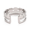 Non-Tarnish 304 Stainless Steel Oval Wrap Open Cuff Ring for Women LS-RJEW-C025-11P-2