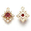Golden Tone Brass Pendants X-GLAA-R212-16B-2