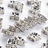 Brass Rhinestone Spacer Beads RB-A013-8x8-01P-NF-1