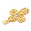 Rack Plating Brass Micro Pave Cubic Zirconia Pendants KK-R143-02G-3