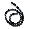Synthetic Black Stone Bead Strands G-R345-8mm-35-1-2