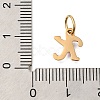 Ion Plating(IP) 304 Stainless Steel Enamel Alphabet Charms STAS-F308-02G-K-3