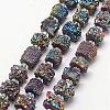 Electroplate Natural Druzy Crystal Bead Strands G-F304-03S-C-1