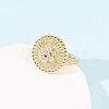 Adjustable Brass Micro Pave Cubic Zirconia Cuff Rings for Women RJEW-B139-07G-01-3