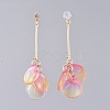 Glass Cluster Beads Dangle Ear Studs EJEW-JE03915-01-4