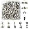 75Pcs 15 Styles Tibetan Style Alloy Tube Bails FIND-FS0004-50-1