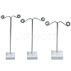 3Pcs T Bar Earring Organic Glass Displays Sets X-EDIS-G012-01-2