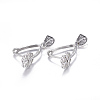 Anti-Tarnish Rhodium Plated 925 Sterling Silver Pendant Bails STER-L058-007P-2