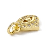 Brass Micro Pave Clear Cubic Zirconia Charms ZIRC-F132-68G-3