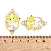 Rack Plating Alloy Enamel Oval Connector Charms FIND-M020-07G-02-3