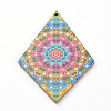 Printed Wooden Big Pendants X-WOOD-S037-100-2
