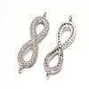 Brass Micro Pave Grade AAA Cubic Zirconia Links LS-ZIRC-O009-09P-NR-1