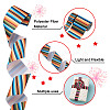 2 Rolls 2 Styles Stripe Pattern Printed Polyester Grosgrain Ribbon OCOR-TA0001-37C-11