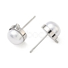 SHEGRACE Brass ABS Imitation Pearl Half Round Stud Earring Findings XGR0100P-119P-2