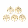 Rack Plating 201 Stainless Steel Filigree Pendants STAS-T057-49G-1