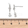 SHEGRACE Brass Micro Pave Cubic Zirconia Stud Dangle Earrings XGRQ4N650-723P-3