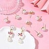 SHEGRACE Brass ABS Imitation Pearl Half Round Stud Earring Findings XGR0100G-119G-5
